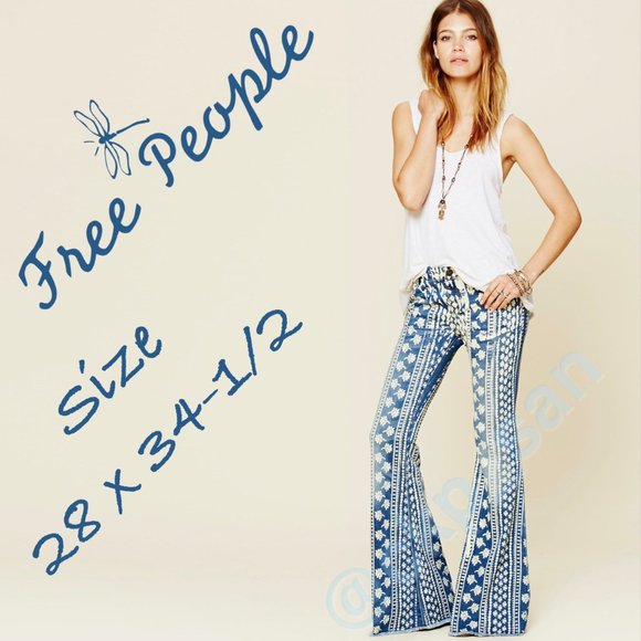 Rare Free People Bali Mantra Flare Jeans Sz 28